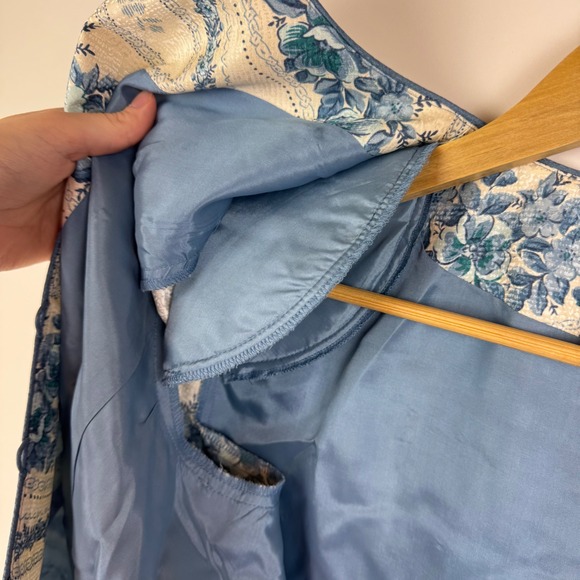 Adrianna Papell VTG 100% Silk Floral‎ Jacket Size 14 Button Front Elegant Formal - Picture 4 of 9